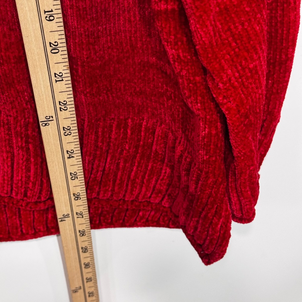 Style & Co Sweater Womens XL Red Chenille Crew Neck Pullover Soft Knit Casual - Picture 8 of 9